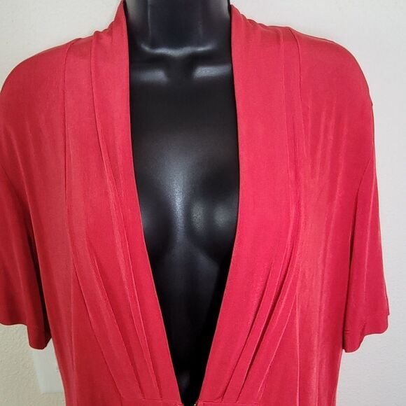 Chico's Travlers red short sleeve cardigan jacket size 3 (XL) - Picture 4 of 5